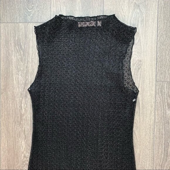KEEPSAKE The Label Mesh Beach Cover Up Knit Mini Dress Black Size Medium - Picture 8 of 15